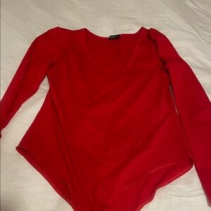 Red Long Sleeve Women's Top